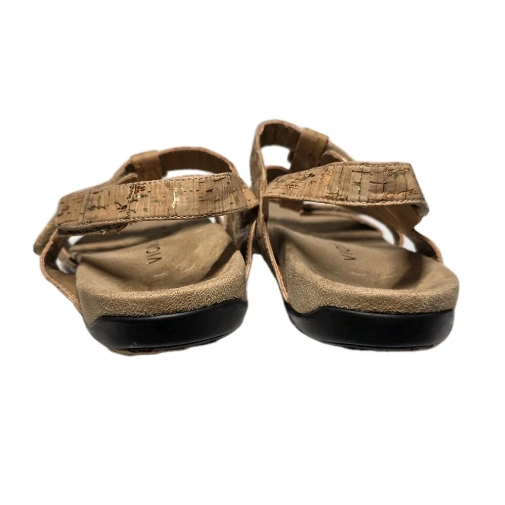 Vionic Womens Size 9 Amber Adjustable Backstrap Strappy Cork Sandal Comfort Tan